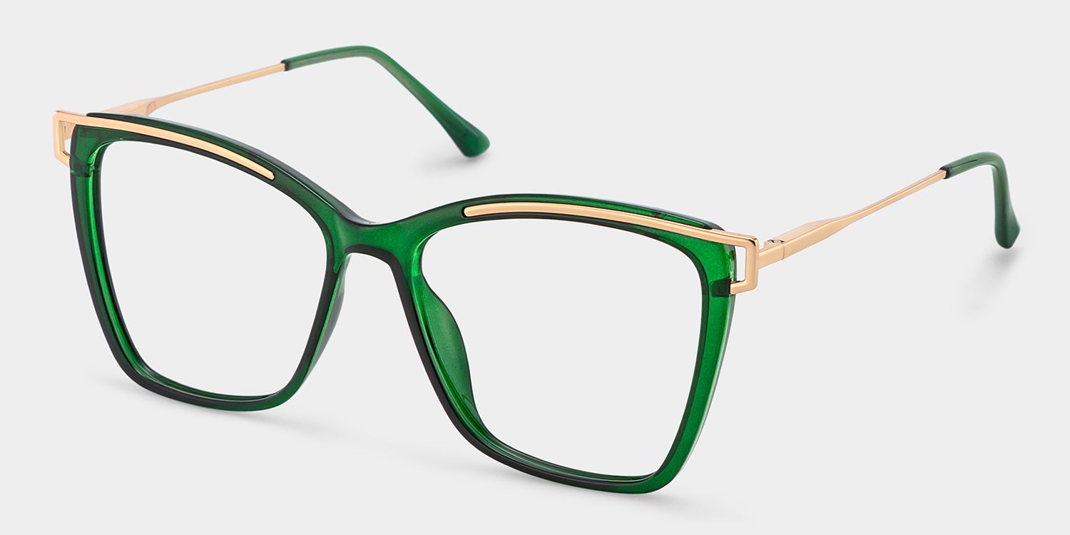 Krystle Square Green Thin Frames Glasses | ZEELOOL2