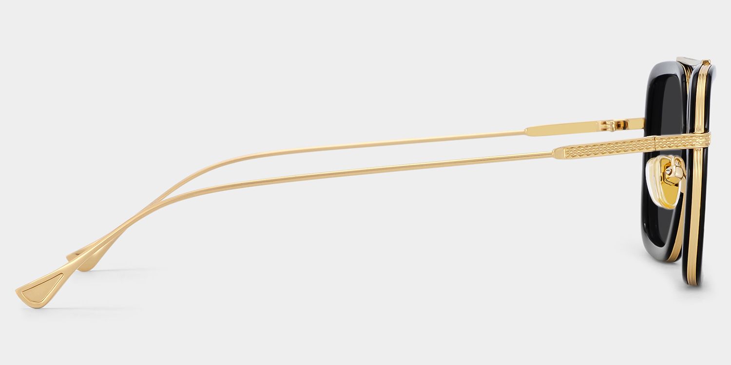 Gifford Mixed Black-Gold Aviator Frame Sunglasses | ZEELOOL3