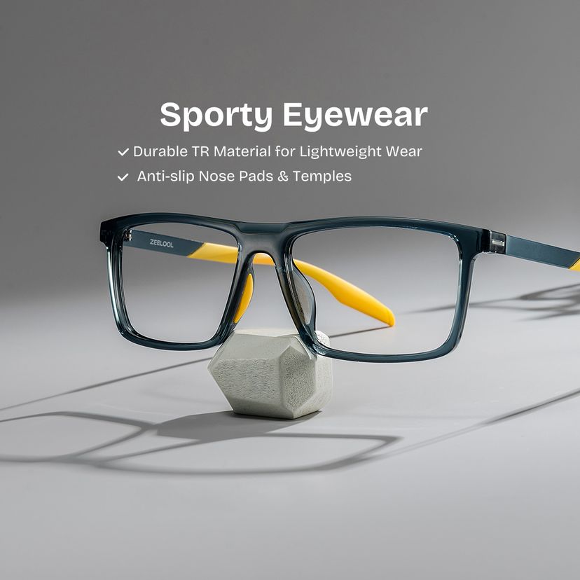 Active Blue Yellow Rectangle Glasses