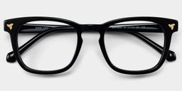 Heather Black Square Glasses2