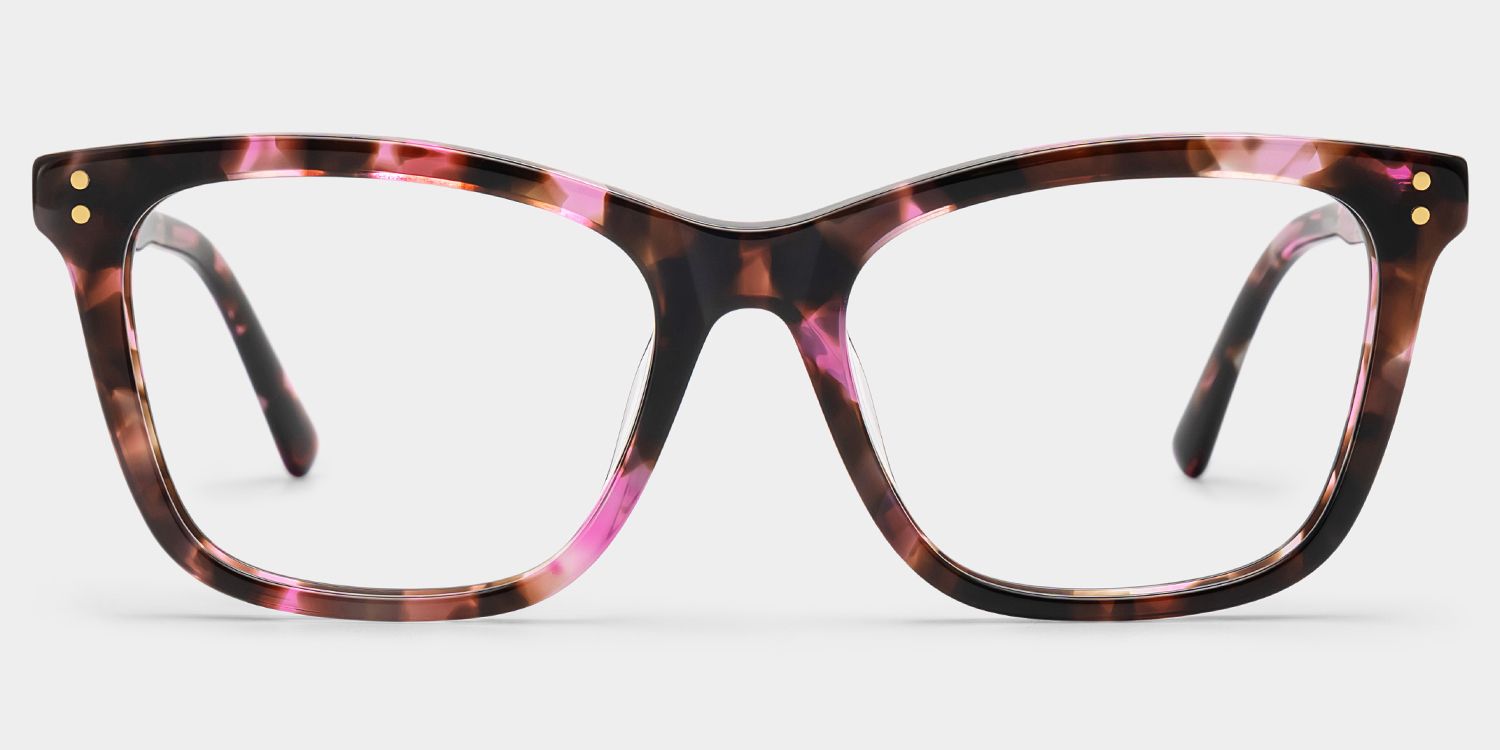 Tyler Pink Tortoise Square Eyeglass Frames with Flowers | ZEELOOL1