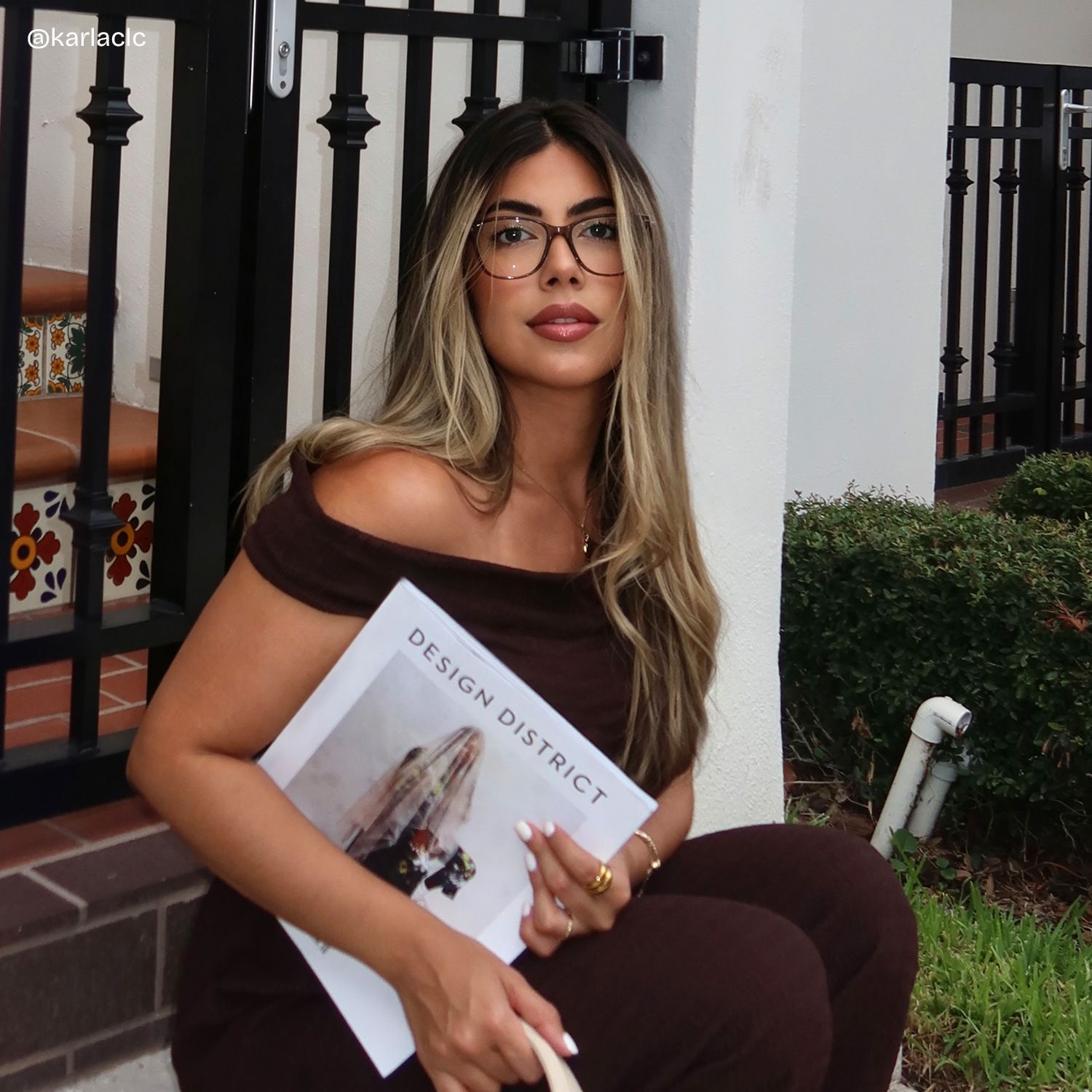 Vibert Brown Rectangle Mixed Frame Glasses for Women | ZEELOOL7