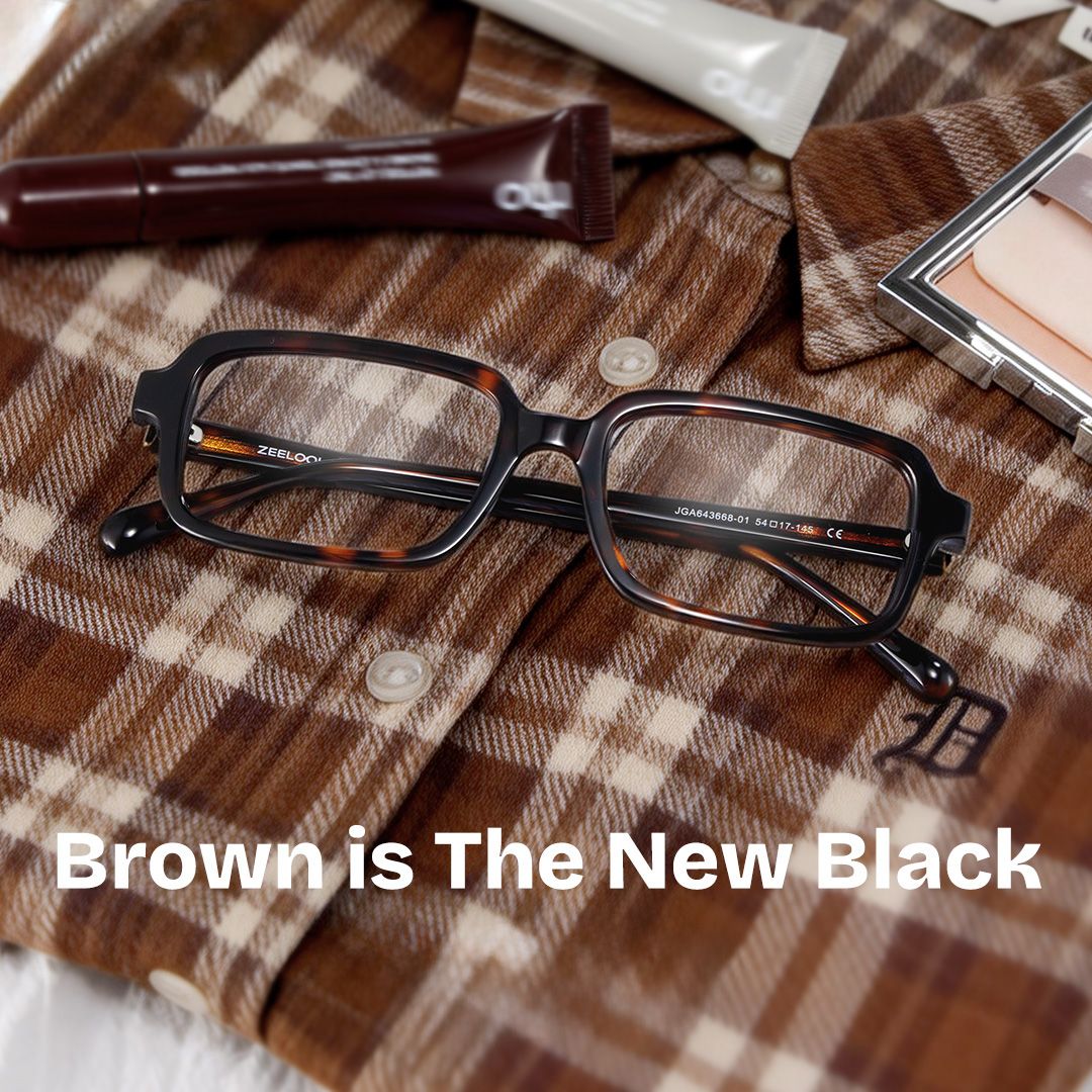 Danielle Matte Brown Tortoise Rectangle Glasses | ZEELOOL0