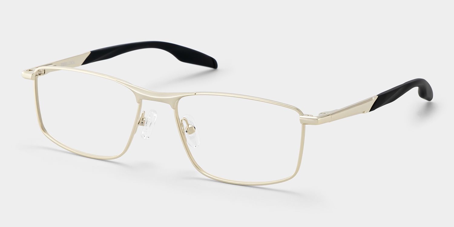Scout Rectangle Gold Frame Glasses for Men | ZEELOOL4