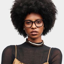 Freya Black Square Glasses0