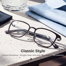 Aubrey Black Rectangle Glasses0