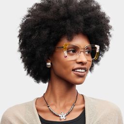 Flair Yellow Square Glasses1
