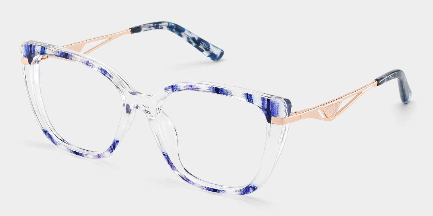 Margret Blue Cat-Eye Glasses | Bold Stylish Frames | ZEELOOL3