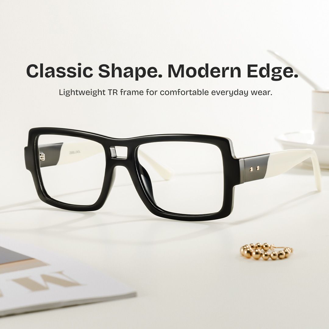 Nora Aviator Black Frame Glasses for Women | ZEELOOL0