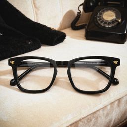 Heather Black Square Glasses0
