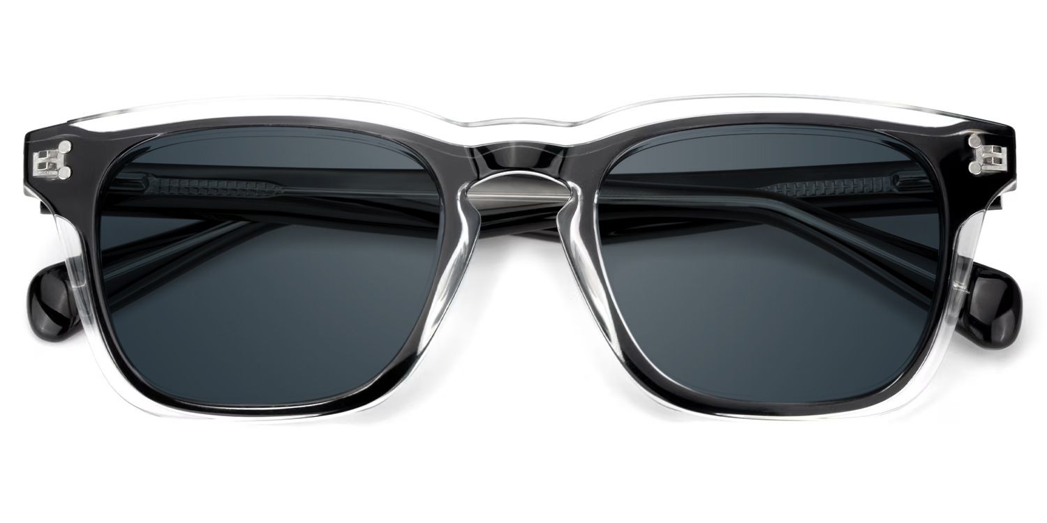 Liam Rectangle Black Clear Frame Sunglasses Online Sale | ZEELOOL1
