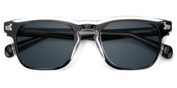 Liam Black Clear Rectangle Sunglasses1