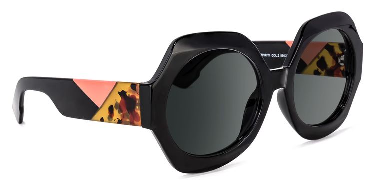 Geoffrey Black Geometric Sunglasses