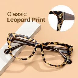 Tessia Brown Leopard Square Glasses0