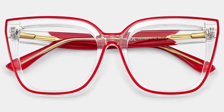 Mirta Red Square Glasses