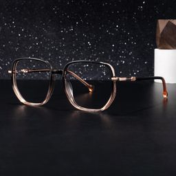 Joana Black Beige Geometric Glasses0