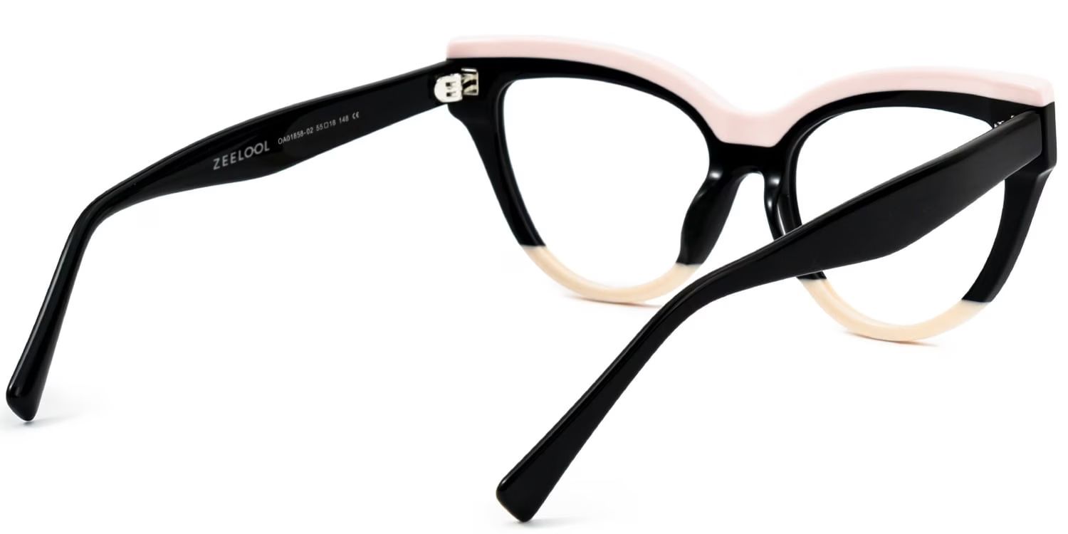 Cascata Cat-Eye Frame Glasses with Black and Pink Color | ZEELOOL3