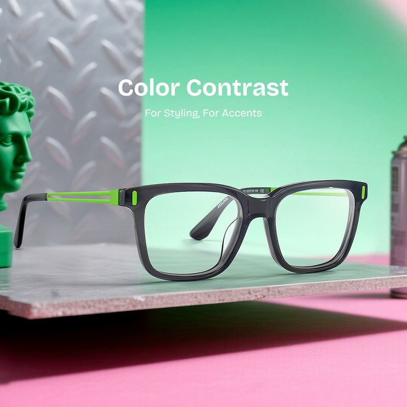 Axel Gray Rectangle Glasses