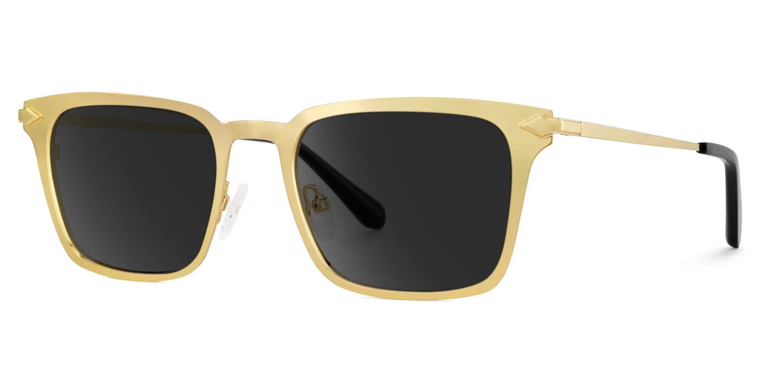 Chaney Rectangle Gold Prescription Sunglasses | ZEELOOL2