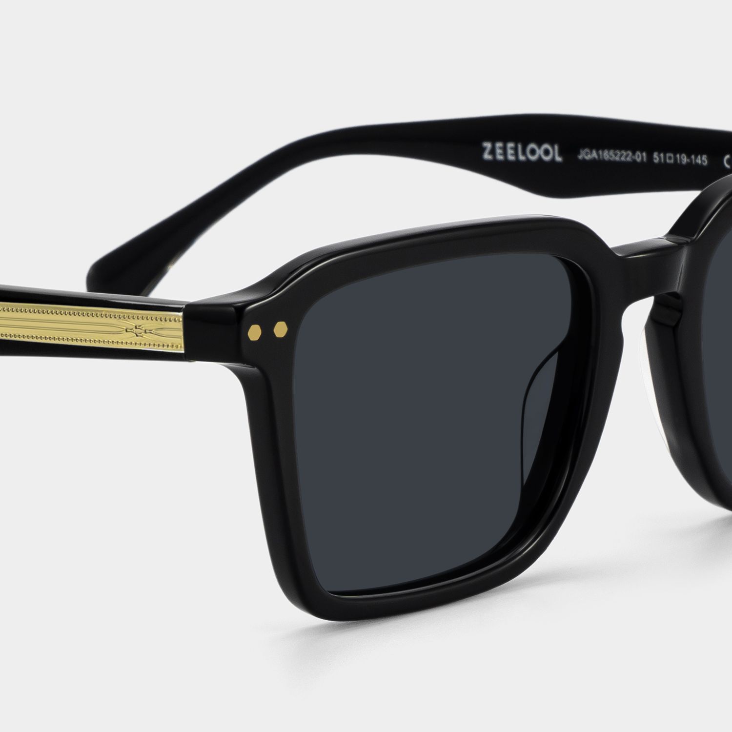 Vickerie Black Rectangle Polarized Sunglasses for Driving | ZEELOOL4