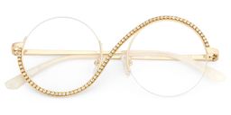 Jaila Gold Round Glasses1