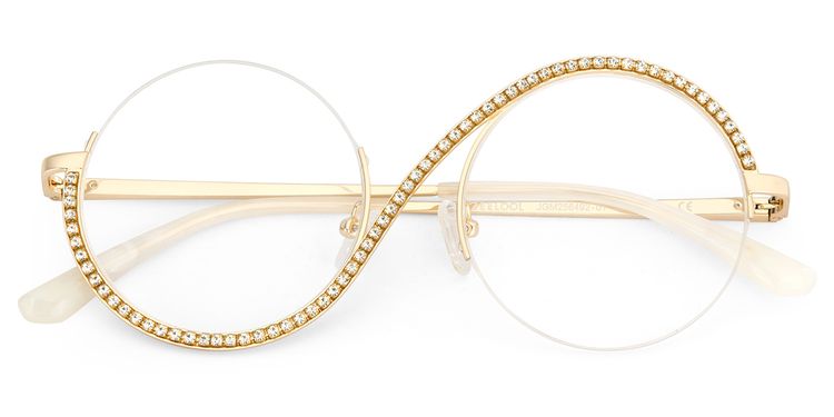 Jaila Gold Round Glasses