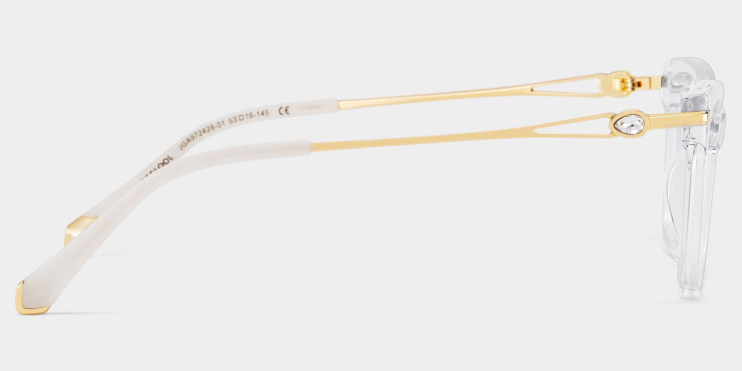 Cat eye Clear Eyeglasses- Amelia Mixed Frame Glasses7