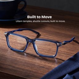 Orion Blue Rectangle Glasses0