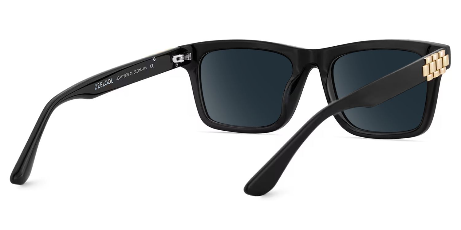 Sammi Rectangle Black Prescription Sunglasses | ZEELOOL4
