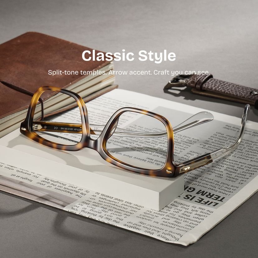George Tortoise Rectangle Glasses