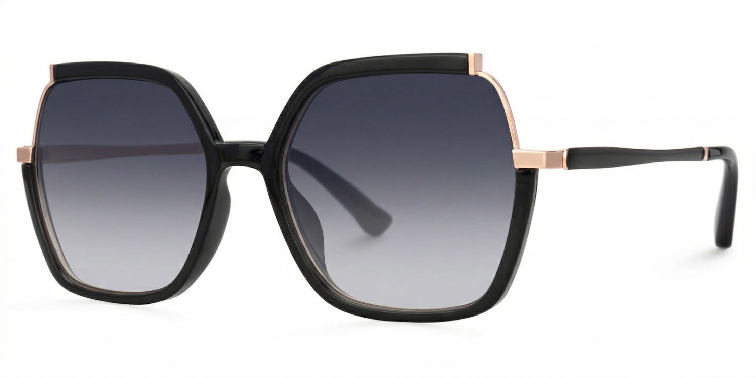 Alexia Square Black Sunglasses for Women & Men | ZEELOOL1