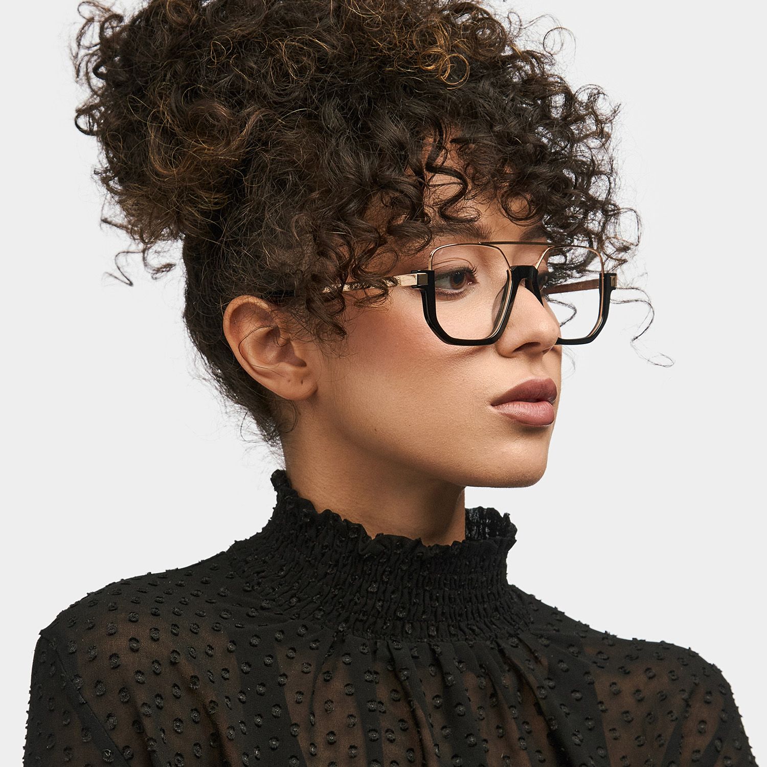 Oromiya Aviator Black and Gold Frame Glasses on Sale | ZEELOOL1