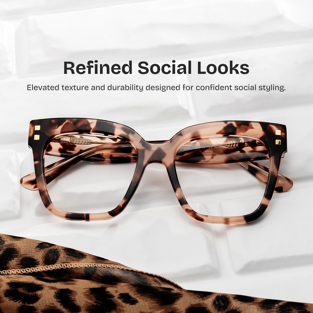 Minguela Square Cheetah Print Tortoise Glasses for Women | ZEELOOL0