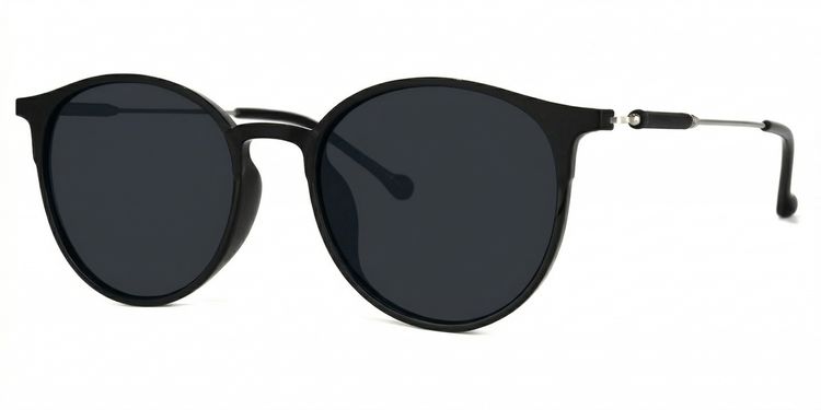 Gamble Black Round Sunglasses