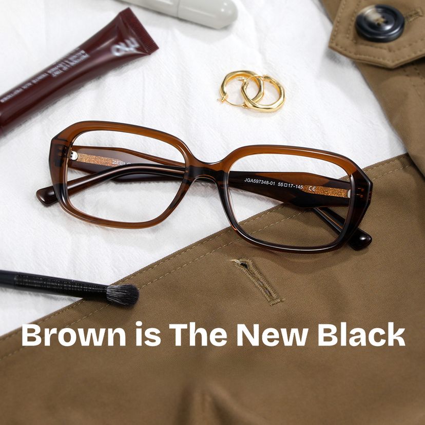 Rowan Brown Rectangle Glasses