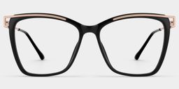 Krystle Black Square Glasses2