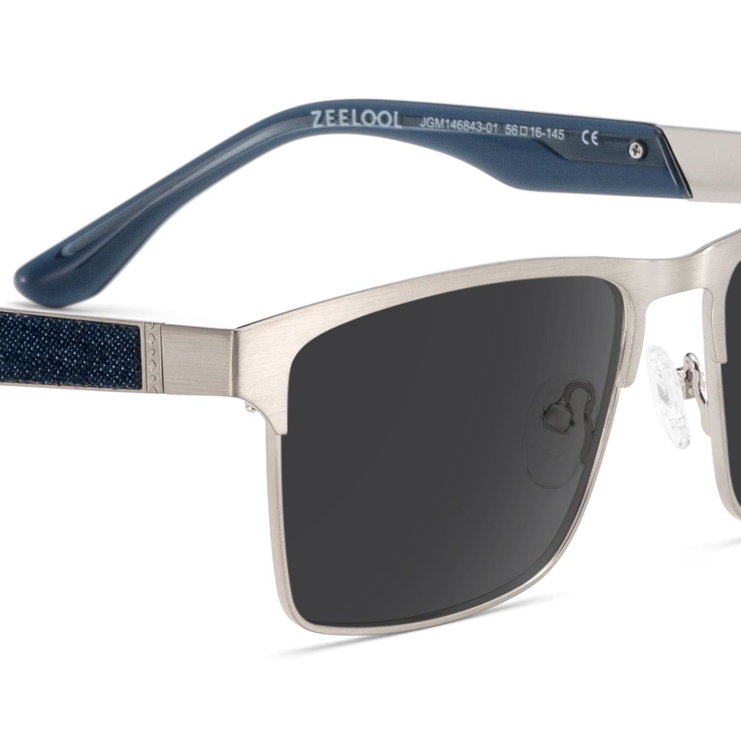 Jasper Rectangle Silver Frame Sunglasses Online Sale | ZEELOOL4