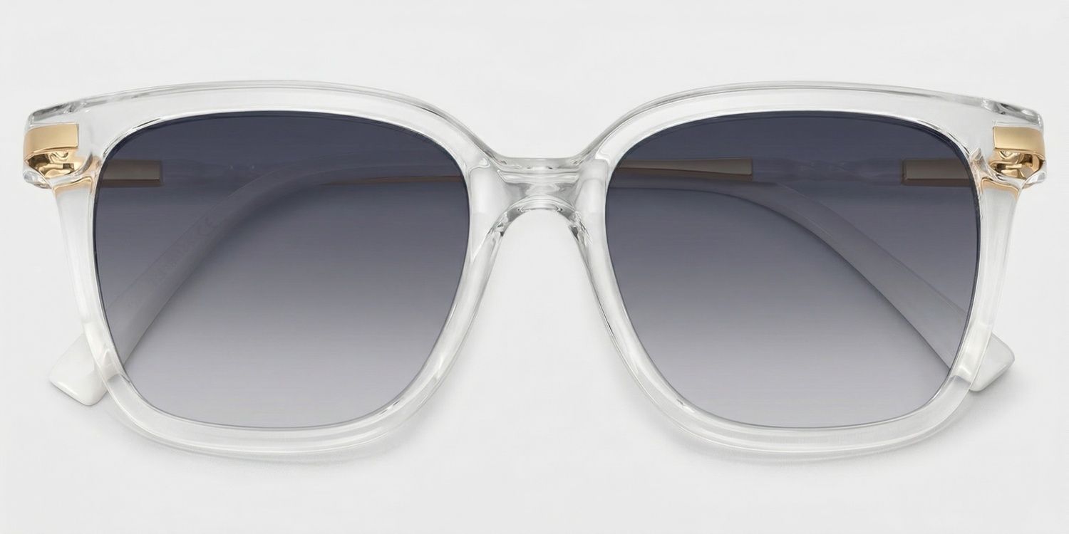 Jacqui Clear Rectangle Polarized Sunglasses for Driving | ZEELOOL1