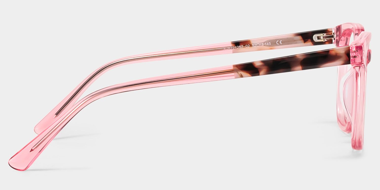 Freya Pink Frame Glasses with Square Frame Online | ZEELOOL7