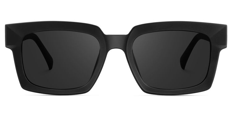 Amadeo Black Rectangle Sunglasses