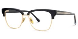 Ellis Black Gold Browline Glasses4