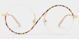 Flozif Rainbow Round Glasses0