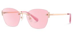 Jaxon Rose Gold Rectangle Sunglasses2