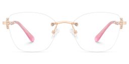 Jaxon Rose Gold Rectangle Glasses1
