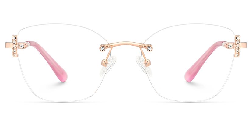 Jaxon Rose Gold Rectangle Glasses
