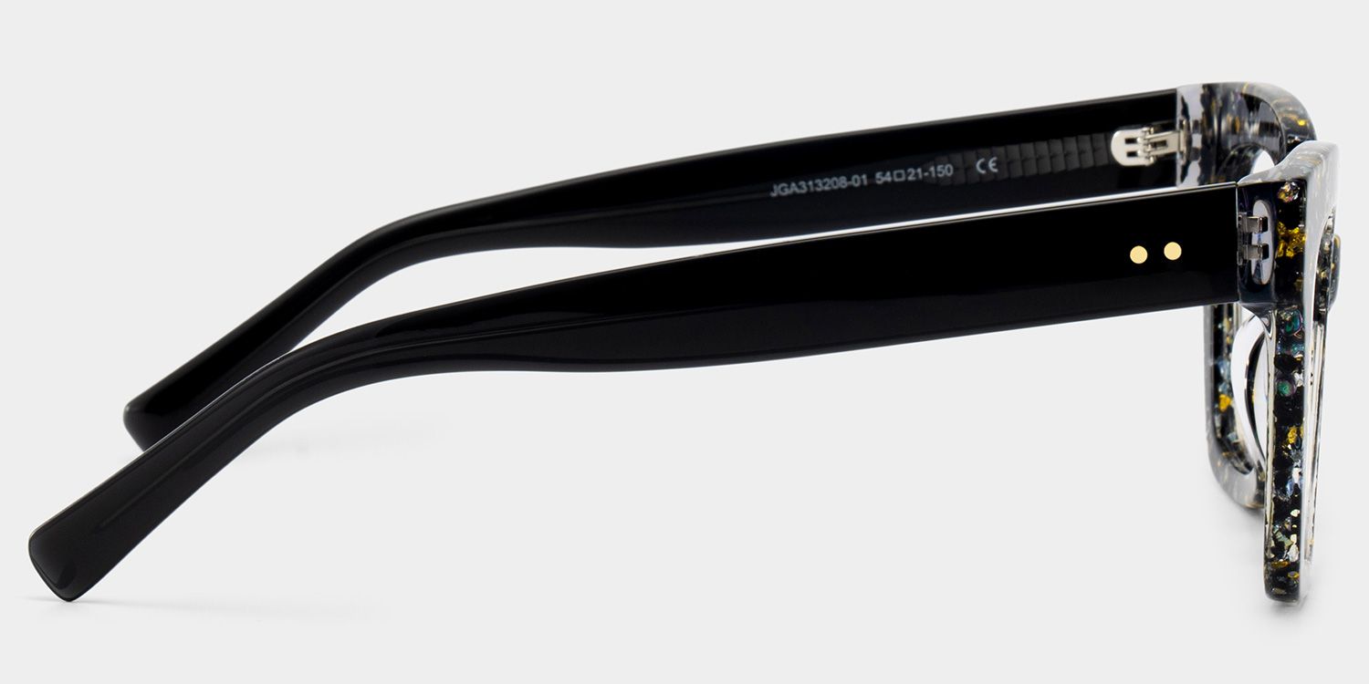 Renata Square Black Eyeglasses with Bling Frames | ZEELOOL4