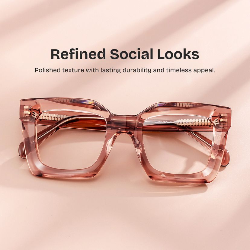 Lobo Beige Square Glasses