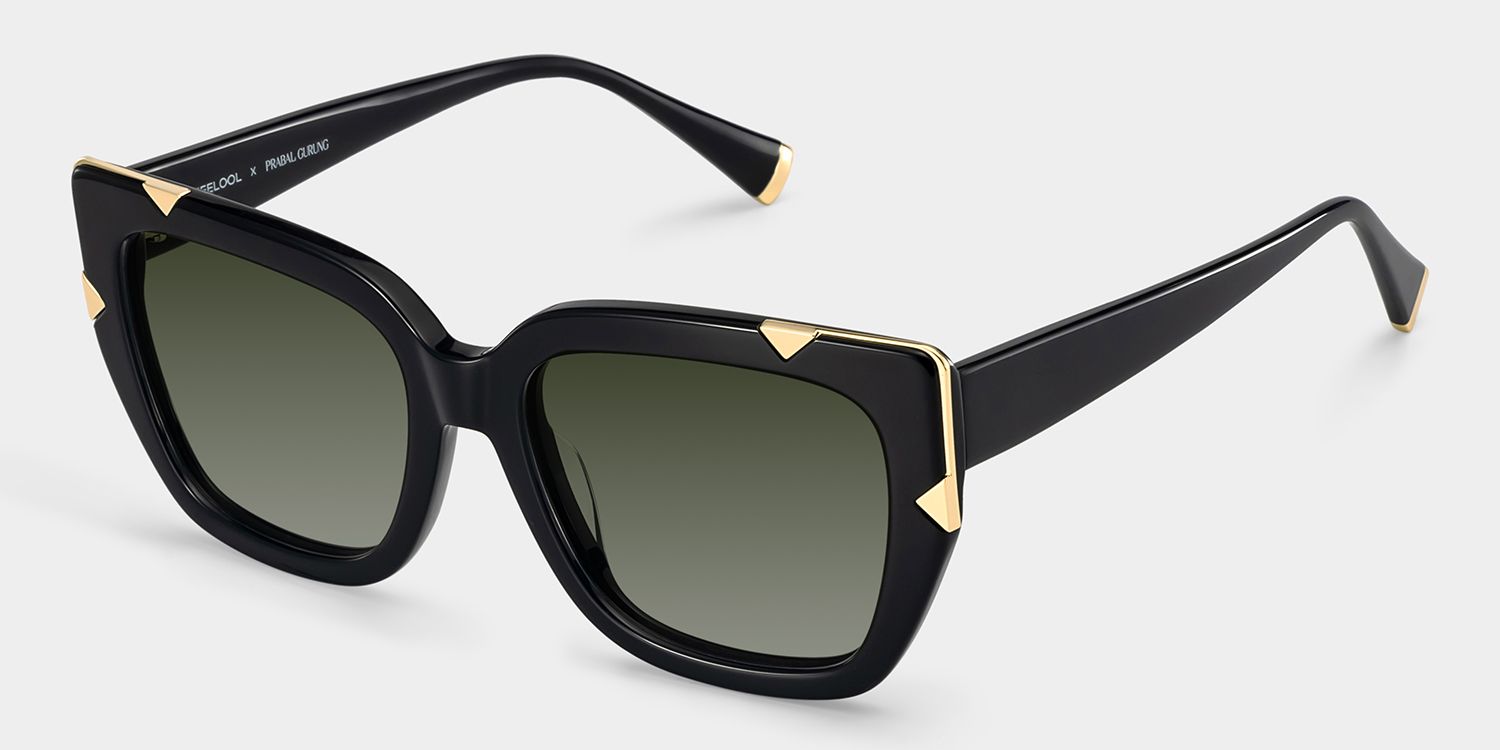 Grace Black Gold Cat Eye Sunglasses to Frame Your Face | ZEELOOL3
