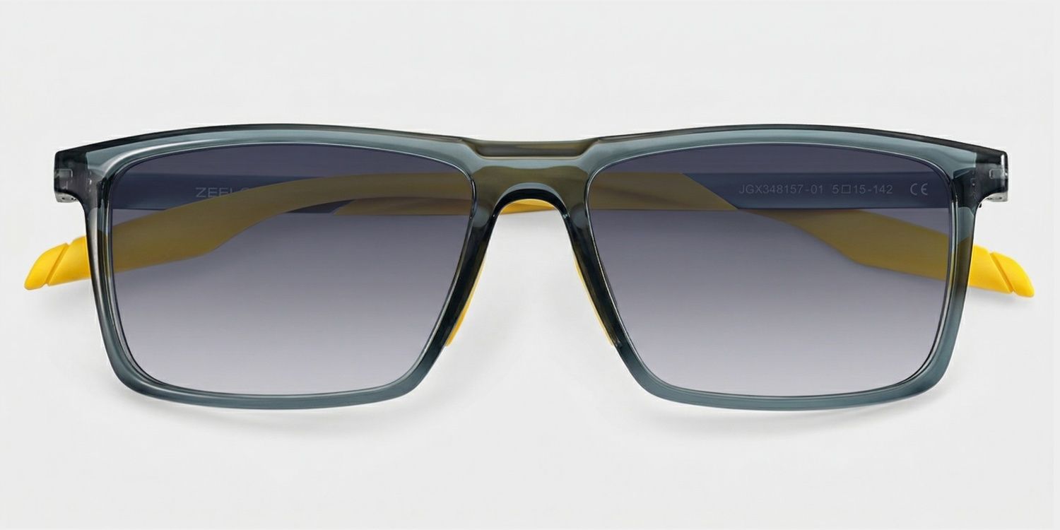 Active Blue Yellow Rectangle Polarized Sunglasses for Driving | ZEELOOL1