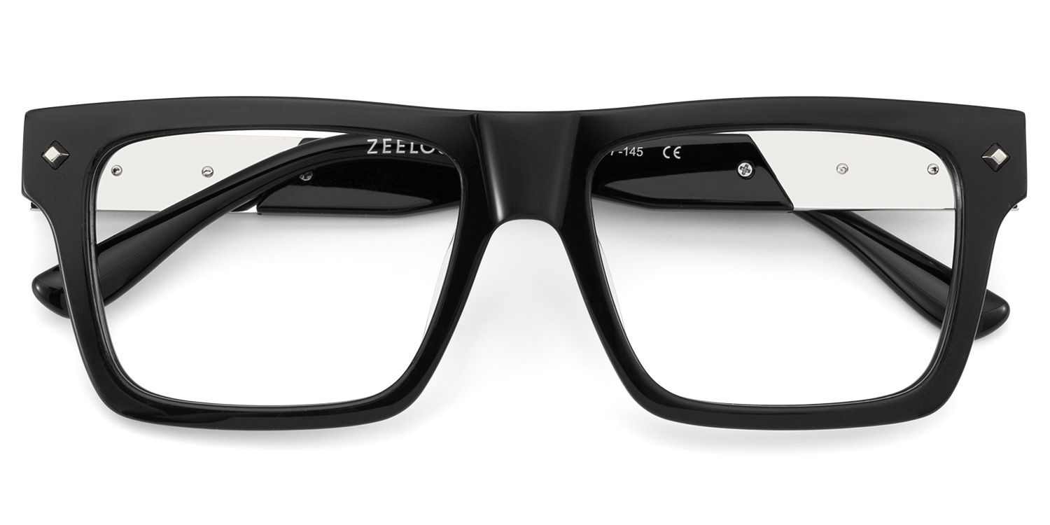 Trent Eyeglasses in Rectangle Black Frame | Zeelool2